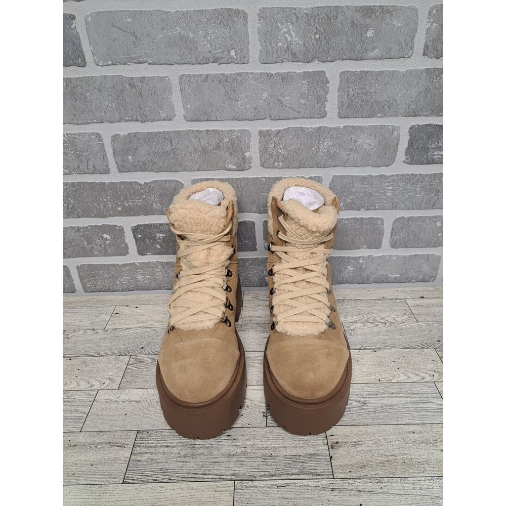 Steve Madden Reyen Suede Faux Fur Shearling Cold Weather Lug Sole Platforms Boot - Picture 2 of 16